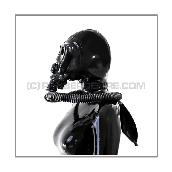 Deluxe SIMIAN gasmask-zipperhood-system PROTECT-A with ringtube-set and rebreathing-bag